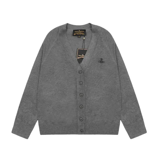 Minimal Crest Knit Cardigan