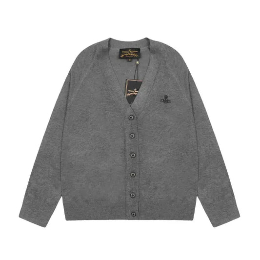 Minimal Crest Knit Cardigan