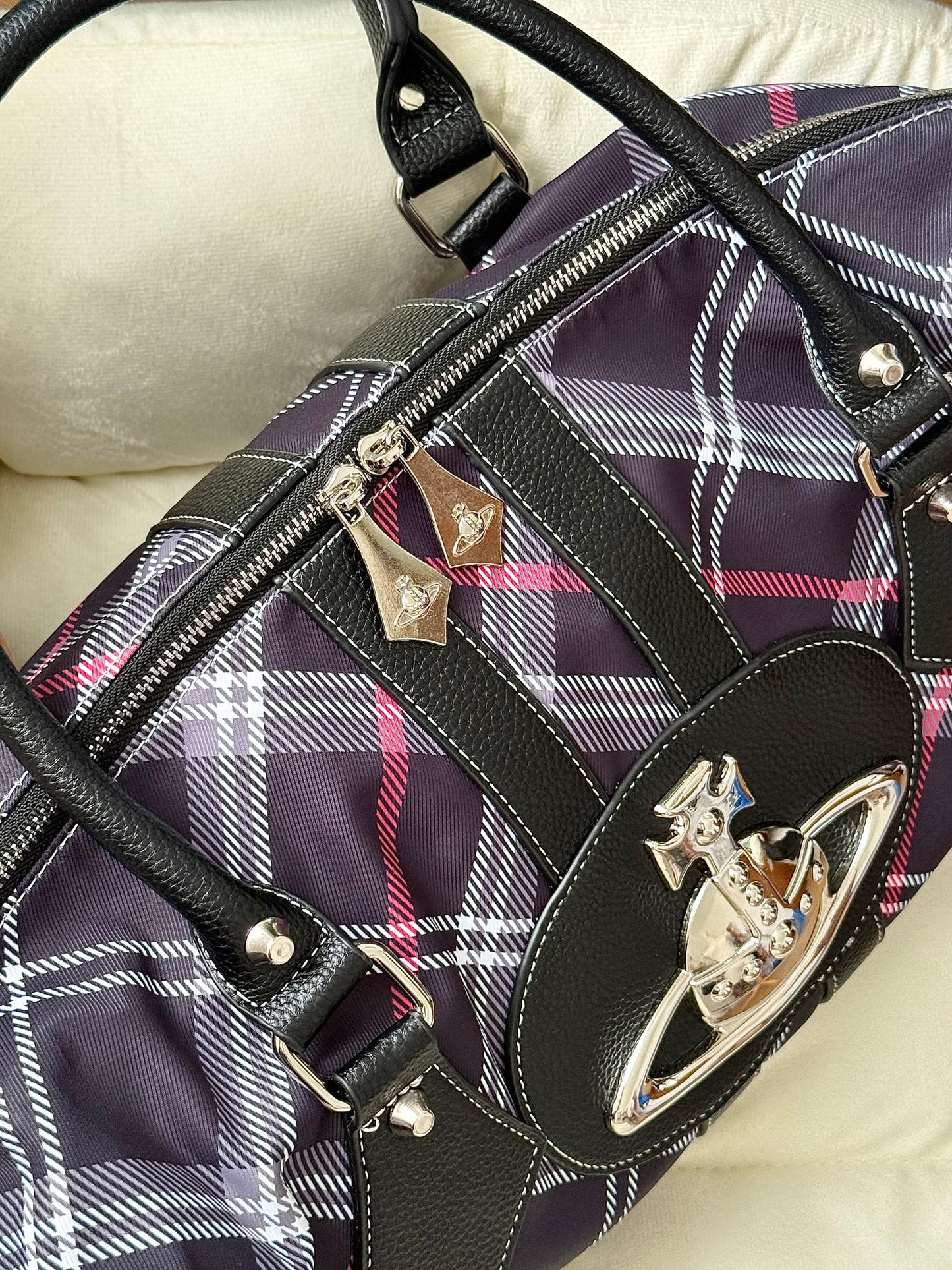 Midnight Tartan Orb Shoulder Bag