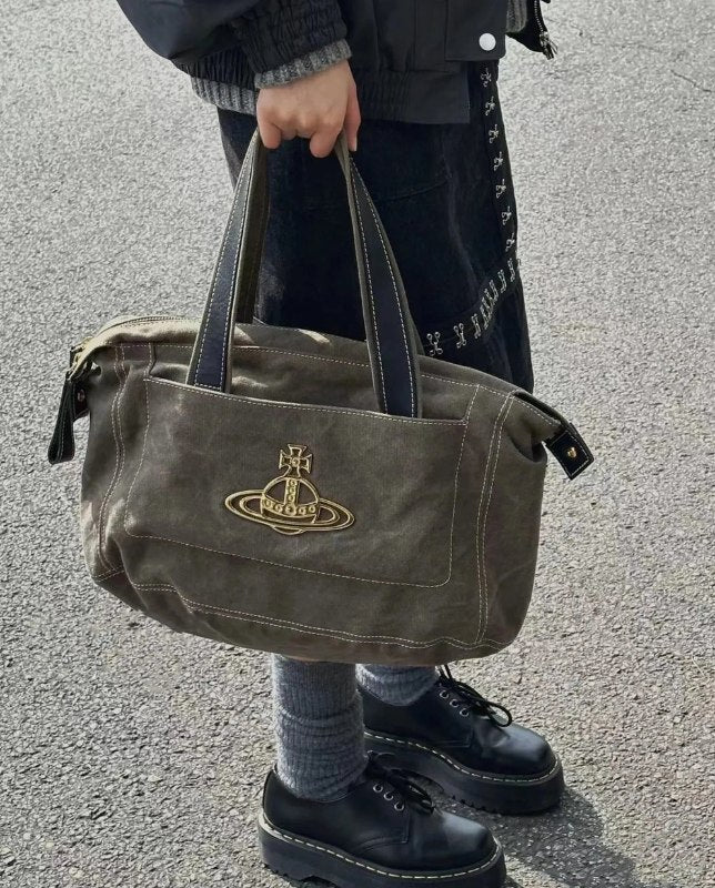 Vintage Canvas Large Tote Bag