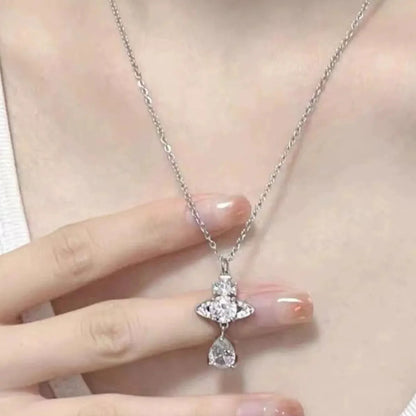 ISMENE Saturn Drop Gem Necklace