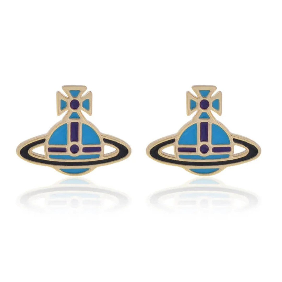 Flat Lacquered Saturn Earrings