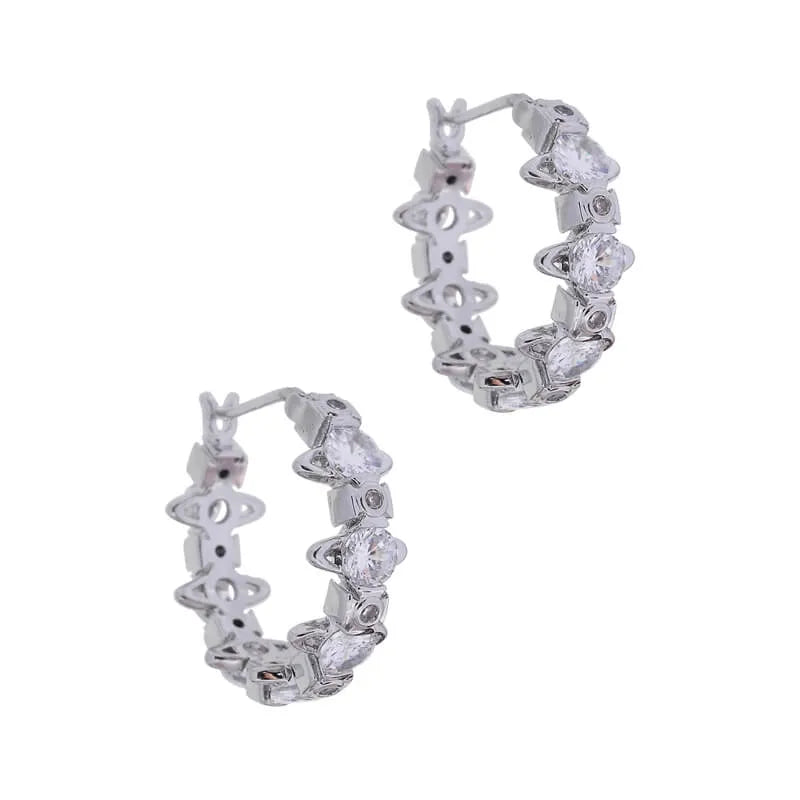 Warwick One‑Piece Saturn Hoop Earrings