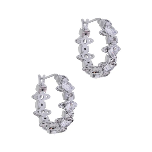 Warwick One‑Piece Saturn Hoop Earrings