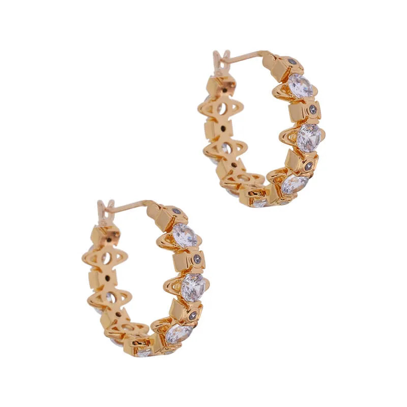 Warwick One‑Piece Saturn Hoop Earrings