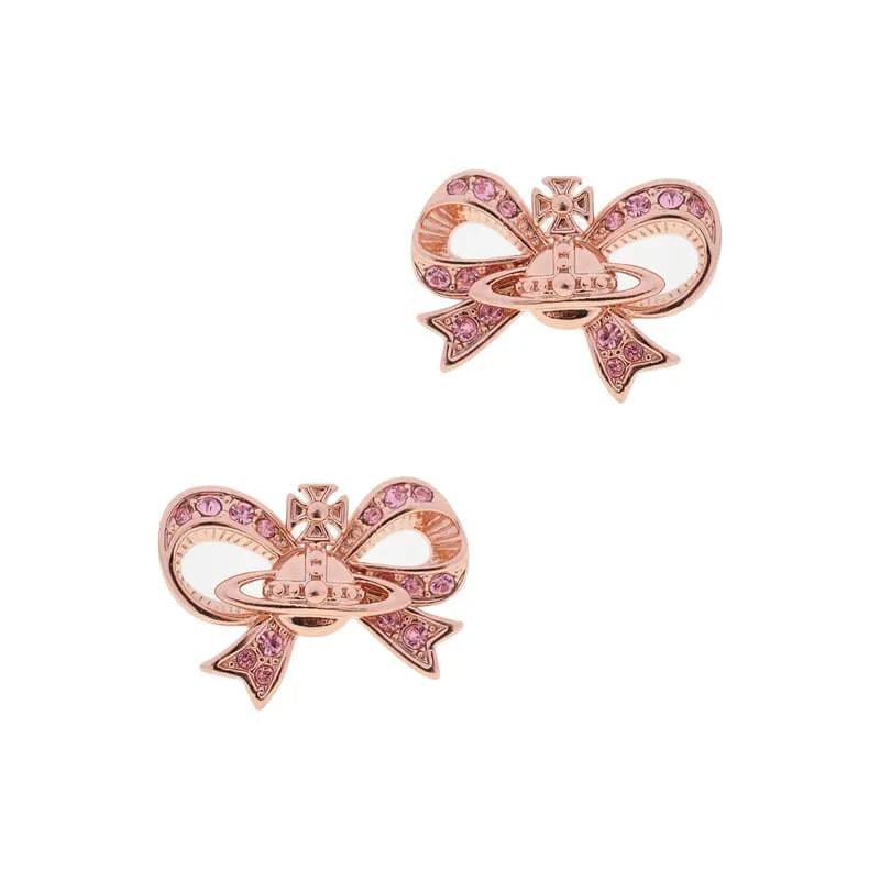 Threaded Bow Saturn Drop Earrings