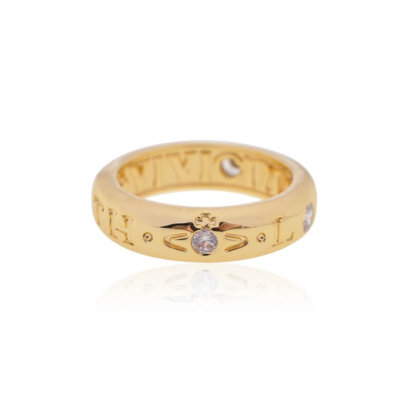 Smooth Letter Three Zircon Ring (with box)