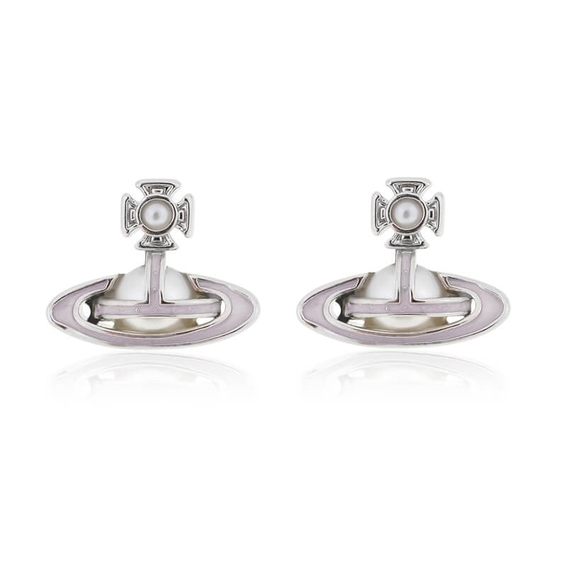 SIMONETTA Lacquered Raised Half-face Pearl Earrings (with box)
