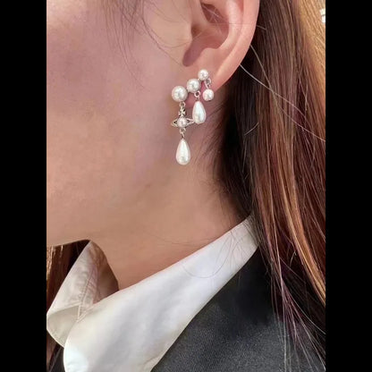 Orb Cascade Pearl Drop Earrings