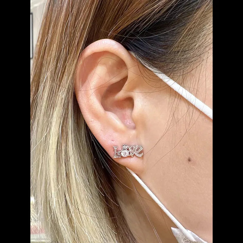 Love Orb Crystal Stud Earrings