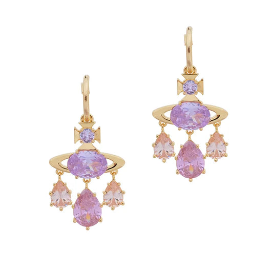 Iridescent Teardrop Orb Earrings