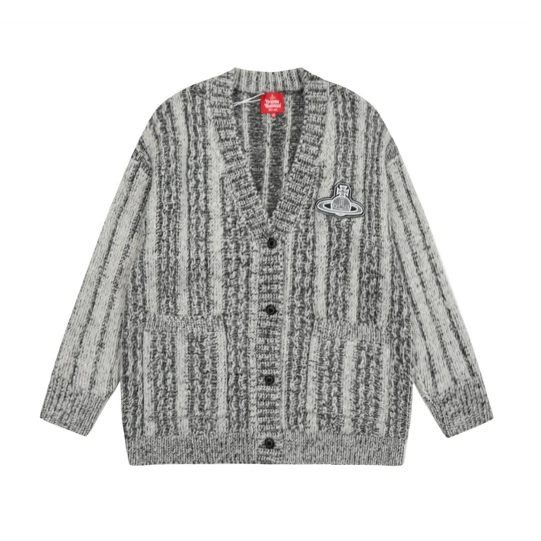 Striped Knit Oversized Cardigan