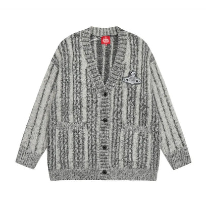 Striped Knit Oversized Cardigan