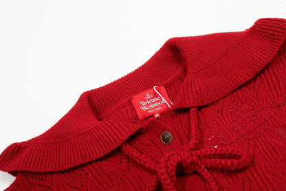 Tassel Collar Knit Cardigan