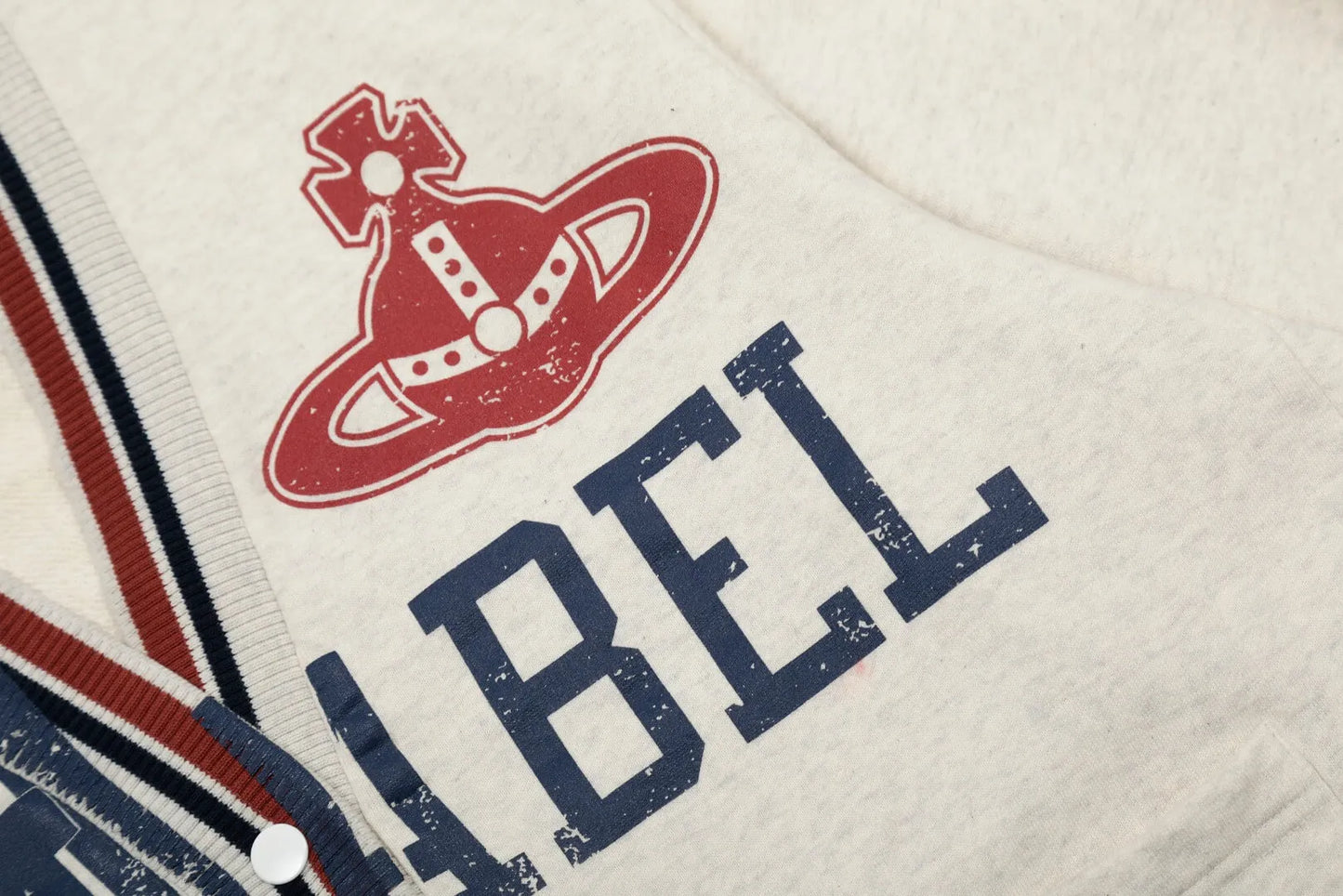 Red Label Embroidered Logo Knit Cardigan