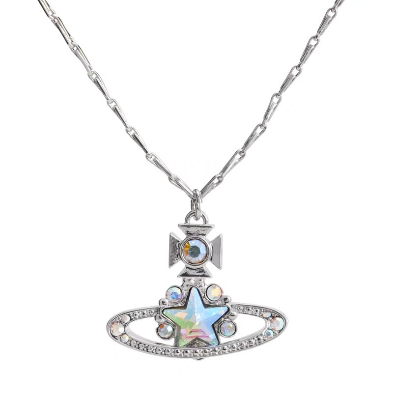 Silver Star Necklace (with box)