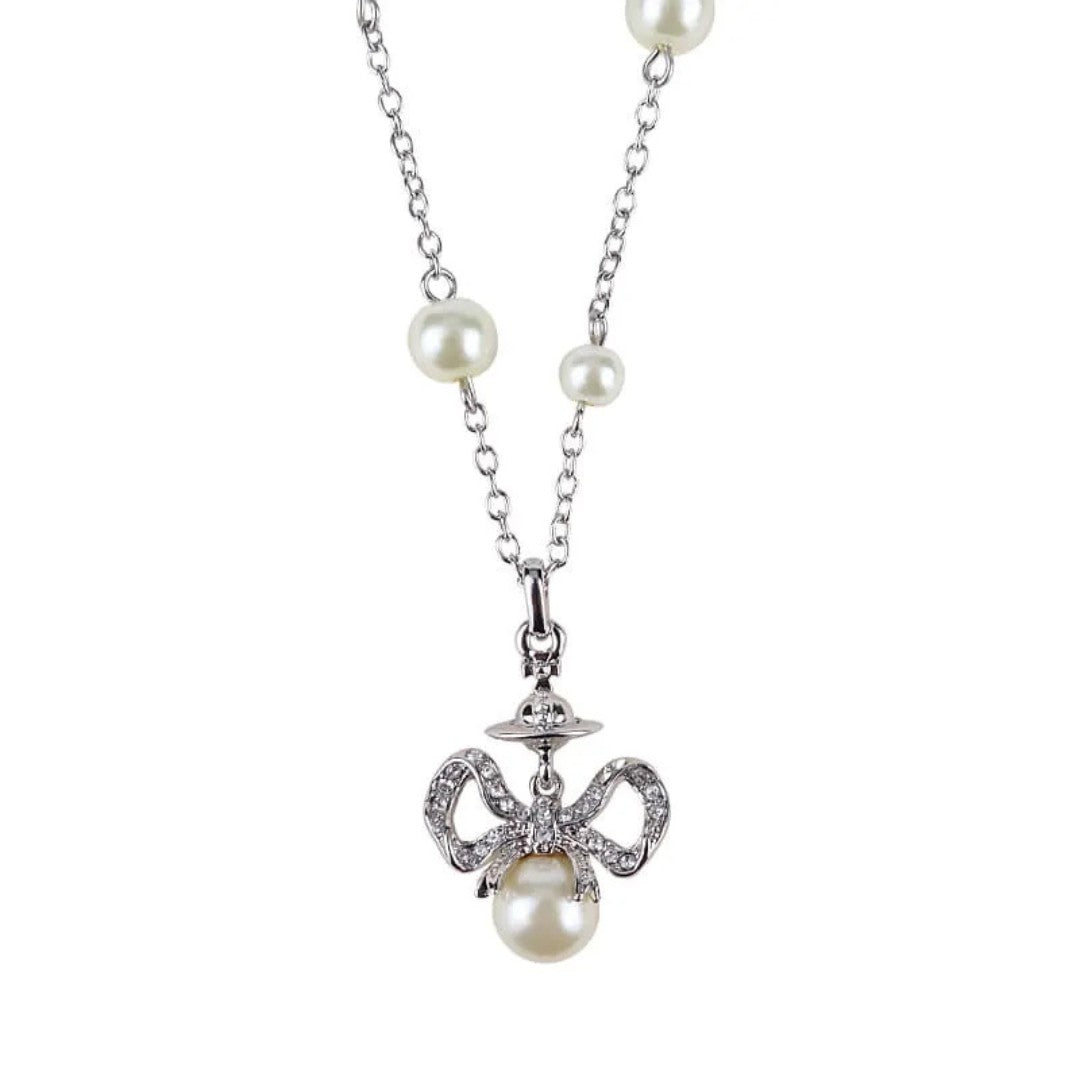 Ribbon Pearl Necklace