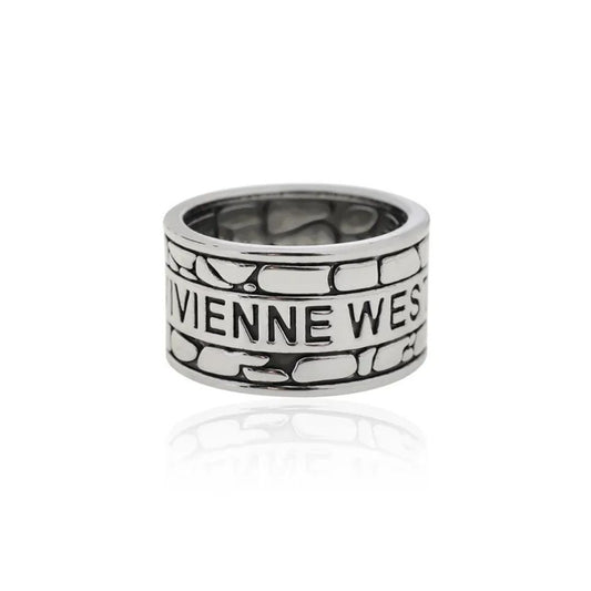 Engraved Brick Band Ring