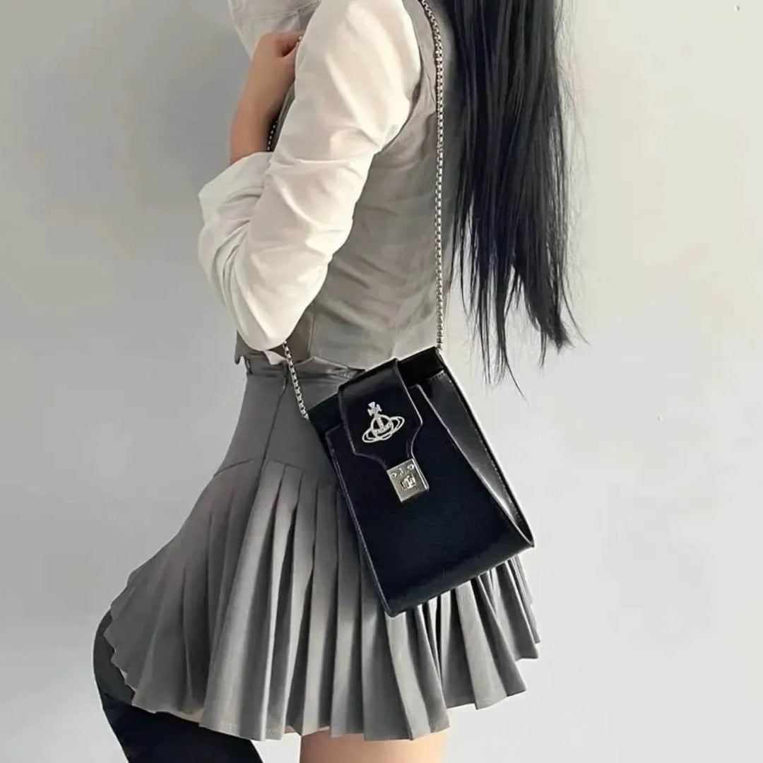 Sleek Saturn Leather Bag
