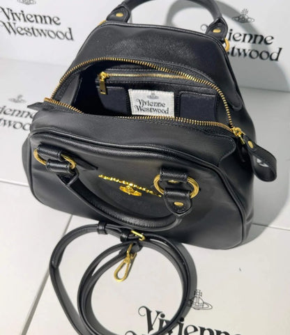 Vintage Orb Handbag with Script Accent