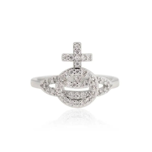 Orb Pavé Emblem Ring