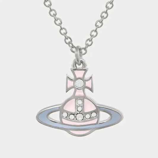 CONCETTA Enameled Saturn Necklace