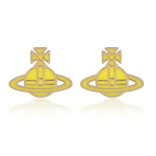 Flat Lacquered Saturn Earrings