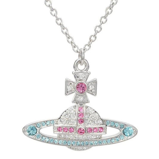 KIKA Full Diamond Saturn Necklace