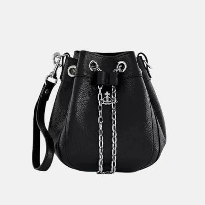 Mini Croc-Embossed Chain Bucket Bag