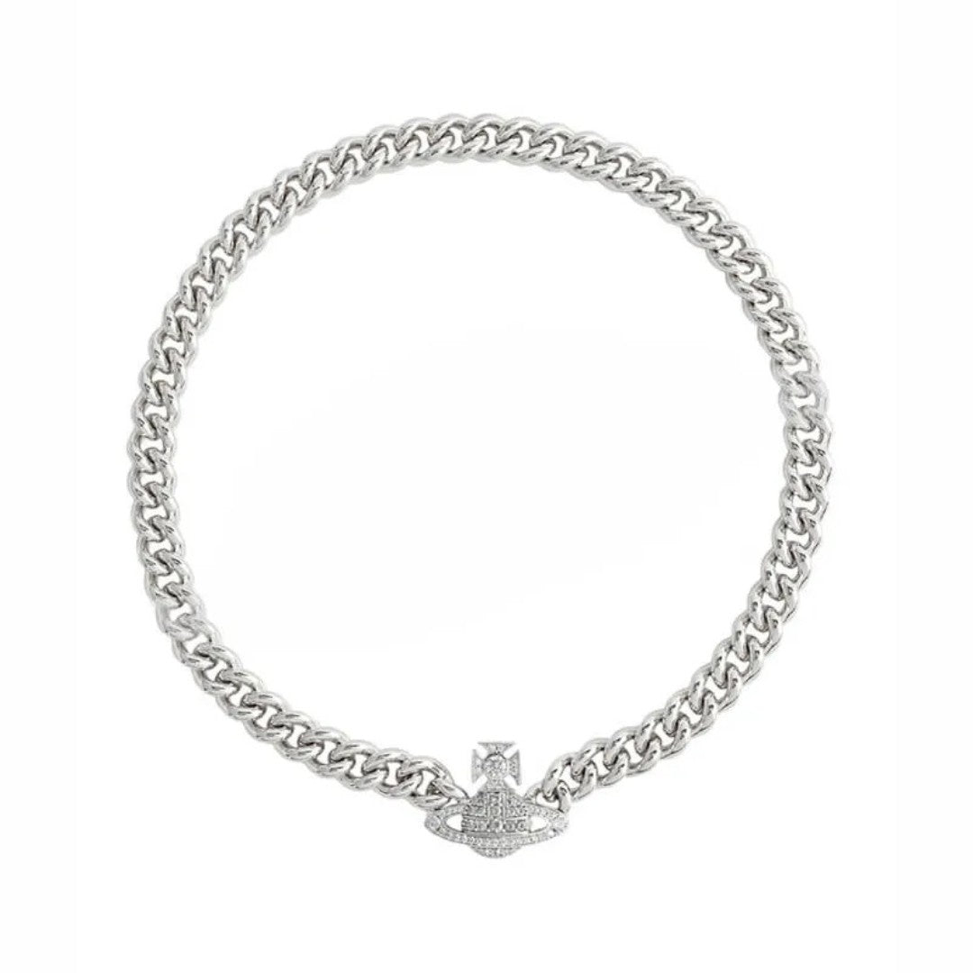 GRAZIELLA Chunky Pavé Orb Necklace