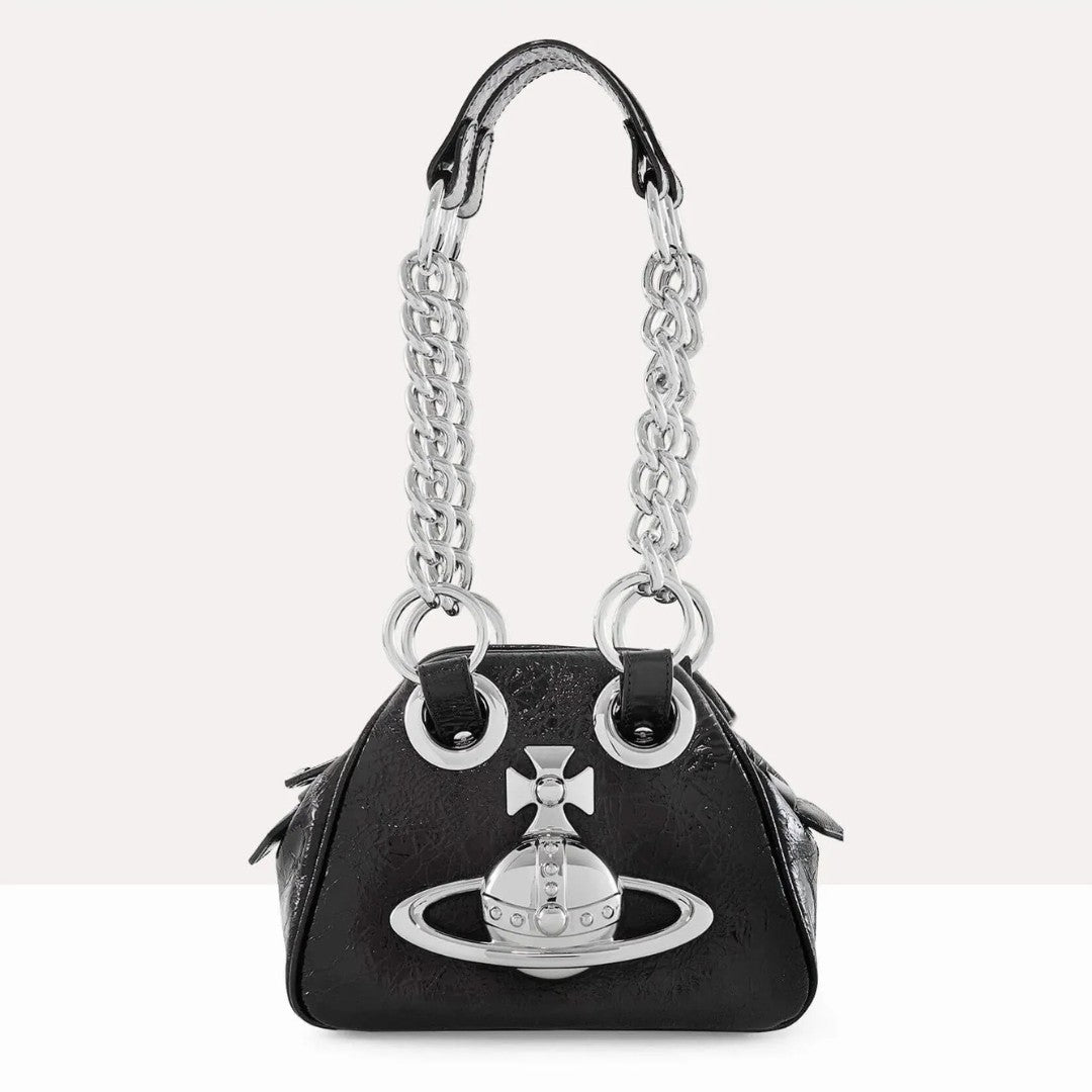 Mini Chain Handbag with Emblem