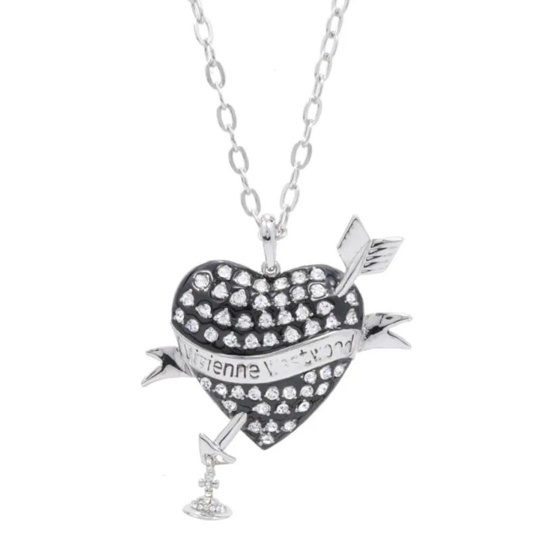 Large Size Arrow Piercing The Heart Necklace