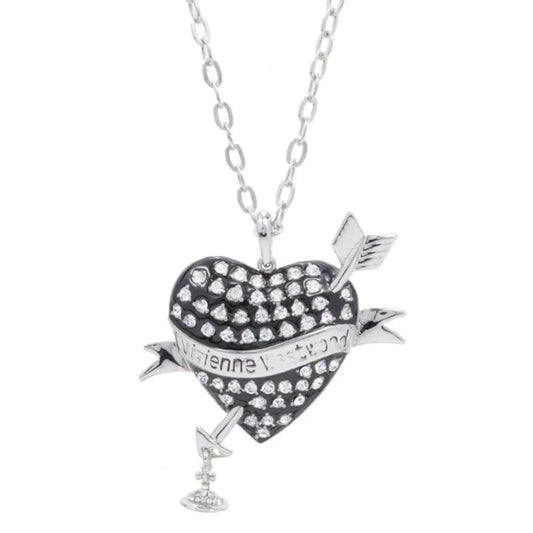 Large Size Arrow Piercing The Heart Necklace