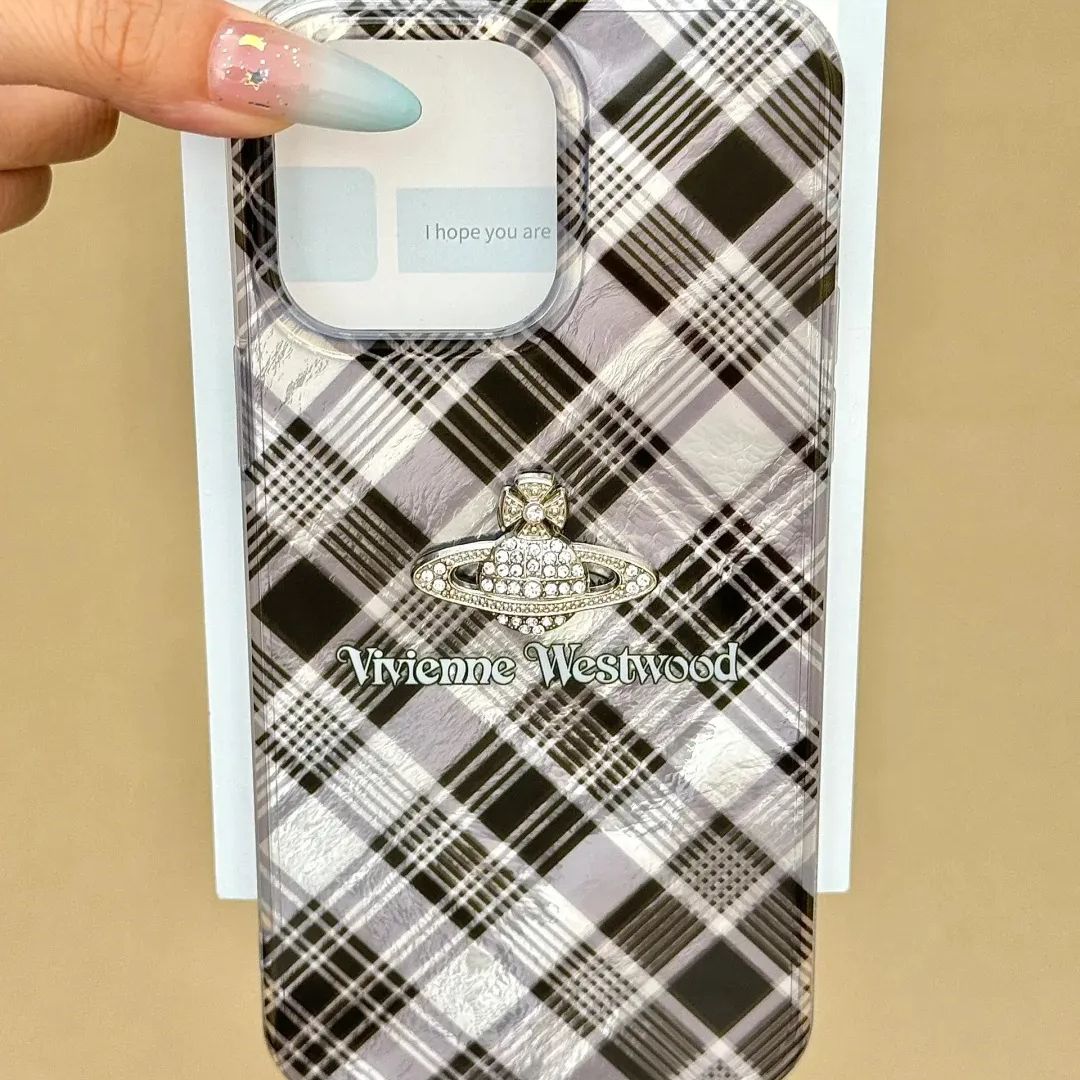Vivienne Westwood Black & Grey Checkered Plaid Case