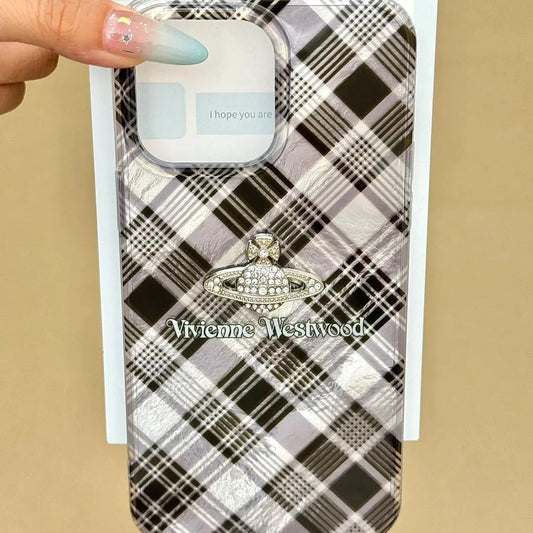 Vivienne Westwood Black & Grey Checkered Plaid Case