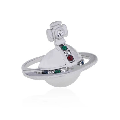 Gem-Embellished Planet Orb Pendant