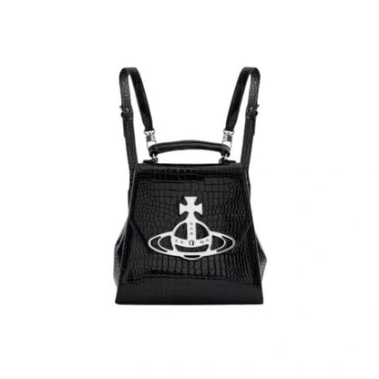 Croc-Textured Leather Mini Backpack