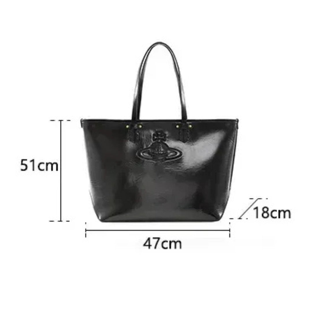 Classic Leather Saturn Tote Bag
