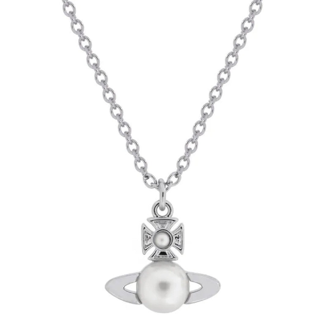 BALBINA Orb Pearl Pendant Necklace