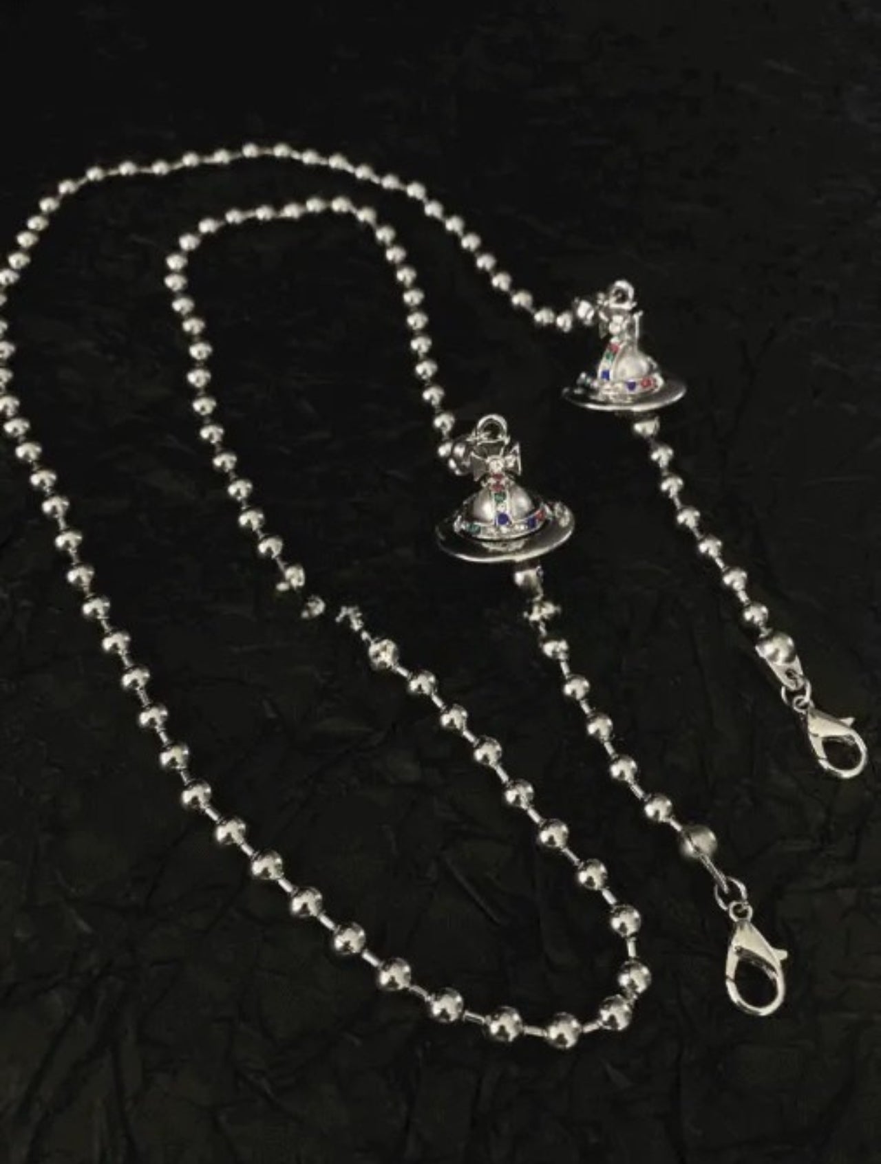 Beaded Orb Pendant Chain