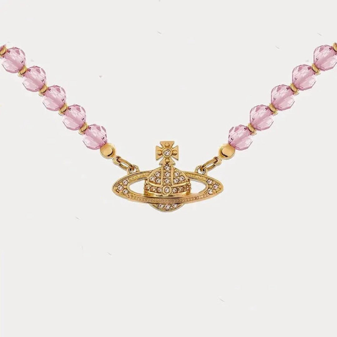 Crystal Saturn Necklace