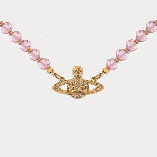 Crystal Saturn Necklace