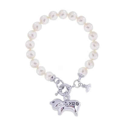Pearl Bead Charm Bracelet