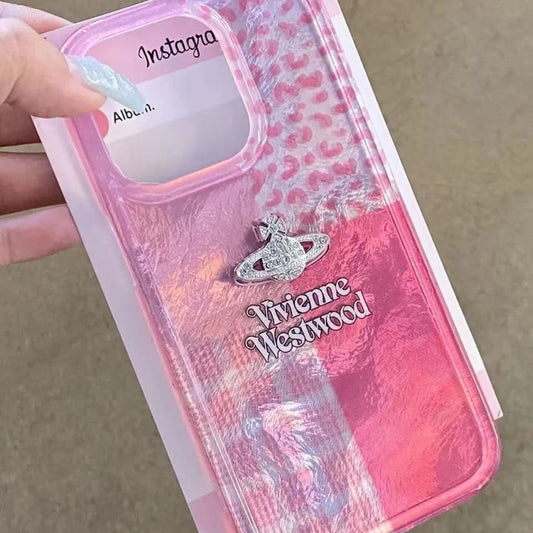 Vivienne Westwood Purple Animal Print Patchwork Phone Case