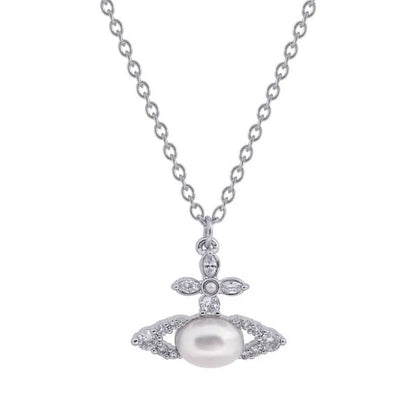 ADA Oval Pearl Diamond Necklace