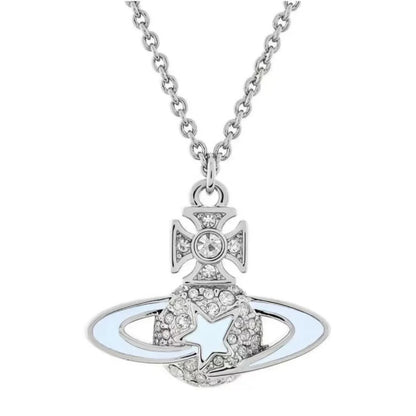 Celestial Star Saturn Pendant Necklace
