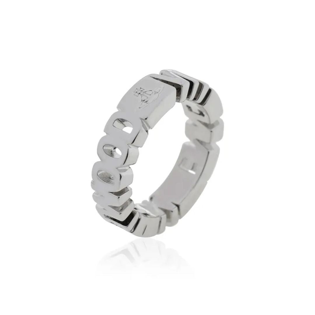 Cutout Letter Band Ring