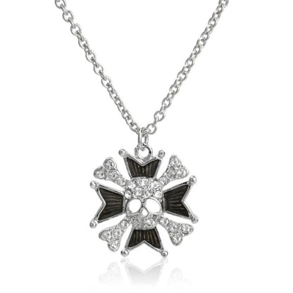 Lacquered Medallion Skull Necklace