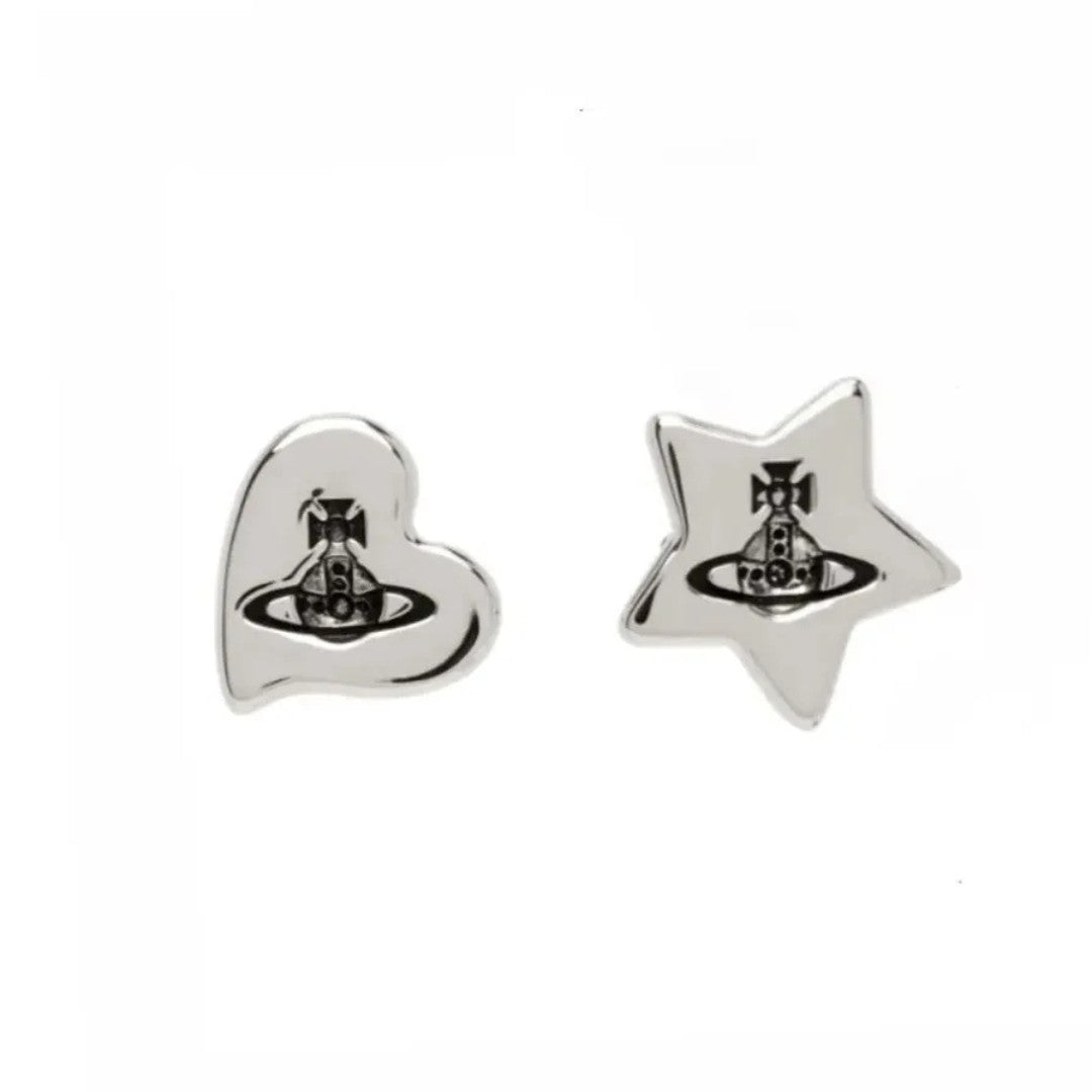 Heart Pentagram Saturn Earrings