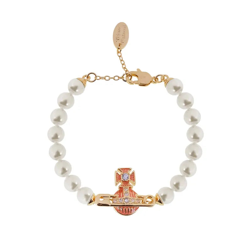 Pearl Orb Safety Pin Bracelet